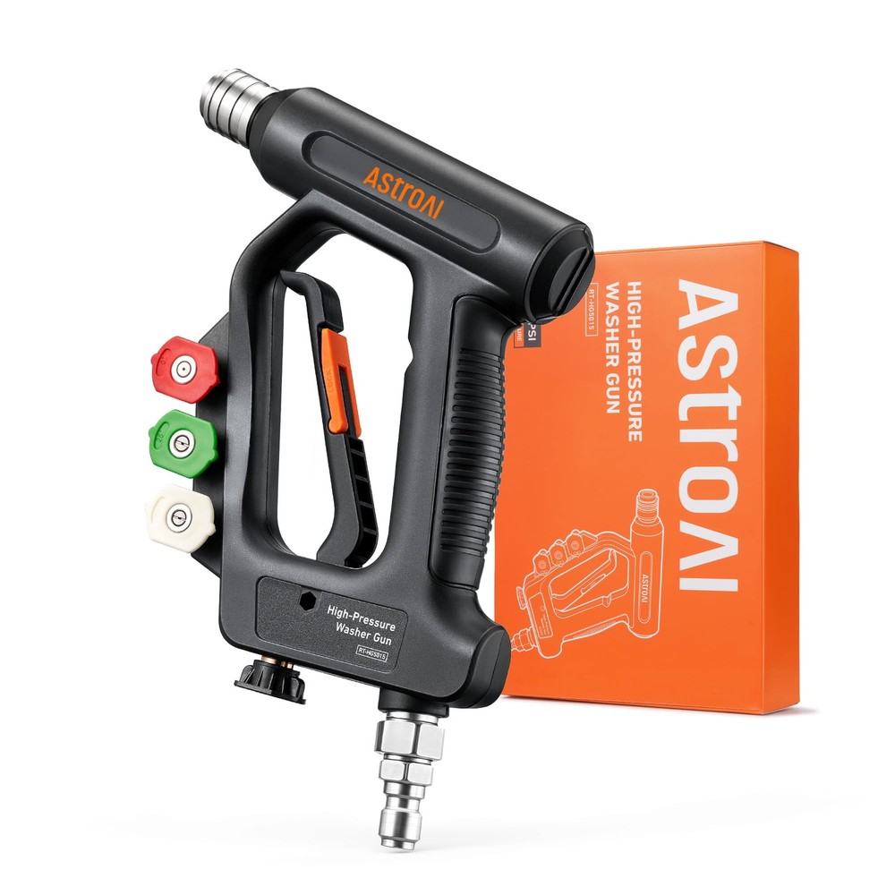 AstroAI Short Pressure Washer Gun with Swivel – High Short, Black