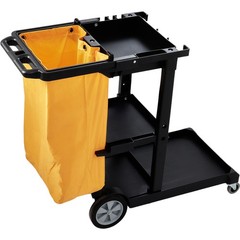 VEVOR Janitorial Trolley Cleaning Cart with PVC Bag for Housekeeping Office