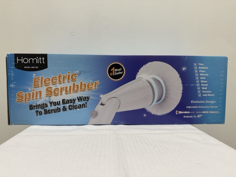 Homitt HM115D Electric Spin Scrubber Multi-Purpose Round Brush Extension Handle