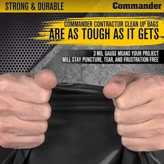 Commander 55 Gallon 3 Mil Heavy Duty Contractor Bags Flap Ties – 36 X 52 – Pack