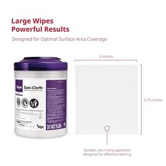CASE 12 PDI Q55172 Super Sani-Cloth Germicidal Disposable Wipes Large CANISTERS