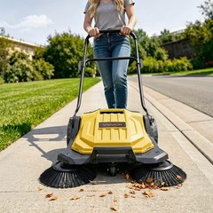 VEVOR Walk-Behind Floor Sweeper Manual Hand Push Sweeper 25.6″ Sweeping Width