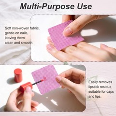 600pcs Lint-Free Non-Woven Nail Cleaning Wipes – Pink Cotton Pads for pink