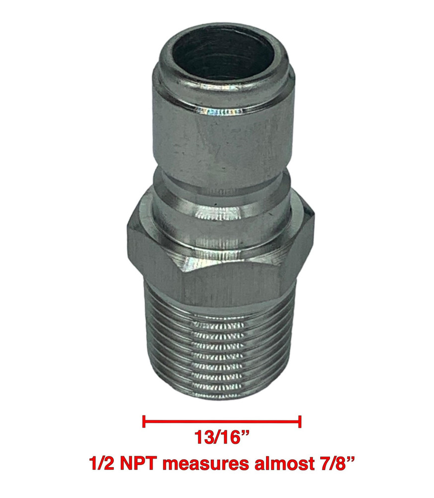 Stainless Steel Quick Connect Male Plug .840″ ~ 1/2″ NPT Easy Release Coupling
