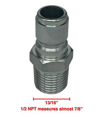 Stainless Steel Quick Connect Male Plug .840″ ~ 1/2″ NPT Easy Release Coupling