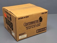 (48 Traps) Catchmaster Black Tray Glue Boards Rat Traps Professional Pack