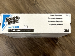 One Box 3M’s No. 3000 Scotch Brite Power Sponge 20/box 2.8″x4.5″x0.6″ in Size