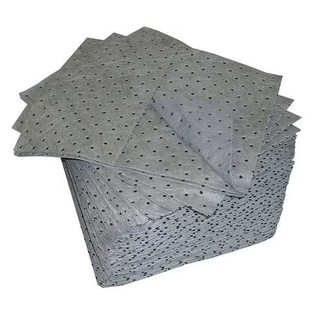 Oil-Dri L91005g Sorbent Pad, 18 Gal, 15 In X 19 In, Universal, Gray, 100 Pk