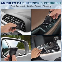 2-Piece Car Interior Detailing Brush Set with Soft Bristl Color: Black & White