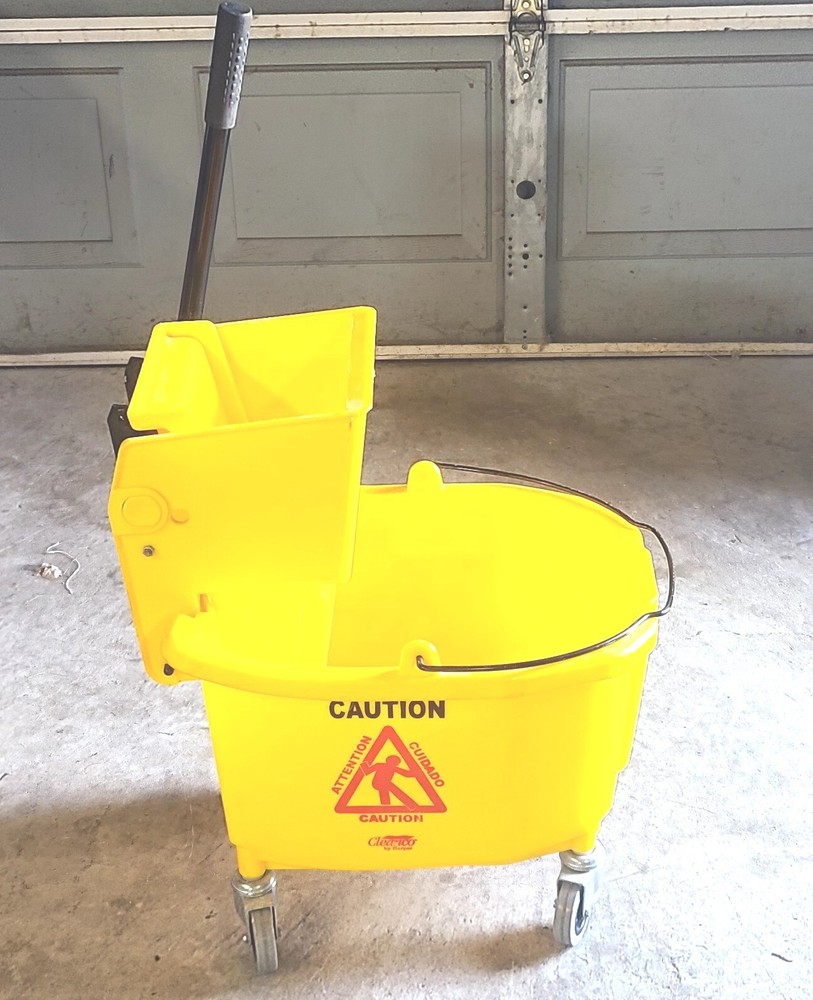 Harper By CleanCo Commercial Mop Bucket 35 Quart W Side-Press Wringer Heavy Duty