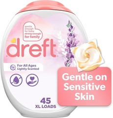 Dreft Laundry Detergent Pacs, Lightly Scented, Lavender, For Baby and Family, XL