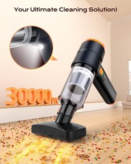Portable Cordless Car Vacuum, 4-in-1 Handheld Vacuum with Orange