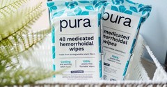 Pura XL Flushable Medicated Wipes for Hemorrhoid 48 Count (Pack of 2), White