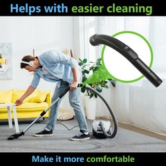 For Miele Vacuum Cleaner Bent End Hose, Plastic Replacement Part, Black
