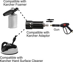 M MINGLE Compatible Pressure Washer Adapter, with Karcher Black