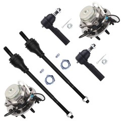 6pc Front Suspension Kit Wheel Hub Tie Rod Ends Chev Exp GMC Sav 2500 3500 03-17