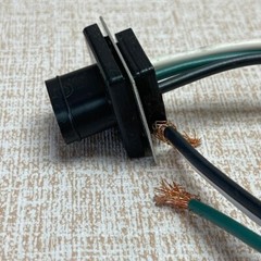 Powr-Flite PX49 RECEPTICAL MOLDED RUBBER 3 WIRE W/CLIP NEW OLD STOCK