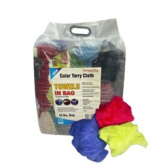 New Color Terry Towel Rags – 10 lbs. Compressed Bag for Multipurpose Cleaning