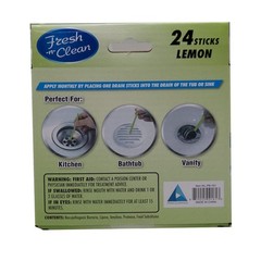 Fresh & Clean Drain Sticks – Lemon – 24 Sticks, Yellow