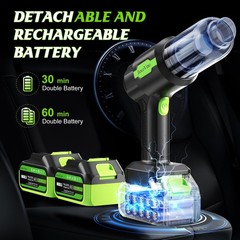 JiocoVino Cordless Car Vacuum Portable -Handheld Cleaner Green