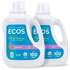 ECOS Laundry Detergent Liquid, 200 Loads – 100 Fl Oz (Pack of 2), Lavender