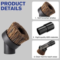 2 Pack Round Dust Brush For Shark Vacuum Attachment with Vacuum Hose Adapter,…