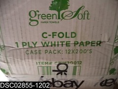 QTY=2,400(12 X 200) Green Soft CFW20012 C Fold 1 Ply White Paper Towels