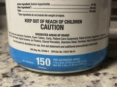 Medline Micro-Kill Bleach Germicidal Virucidal Bactericidal Fungicidal 7×8” Wipe