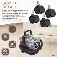 Self-Cleaning Hose Tool & 4 Pack Castor Wheels Compatible with Bissell Little…