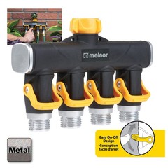 Melnor 65135AMZ 4 Way Lever Flow 8.07 X 2.24 X 5.27 Inches, Yellow, Black