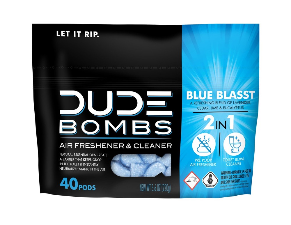 DUDE Wipes Bombs Toilet Stank Eliminator 40 Count (Pack of 1), Lavender