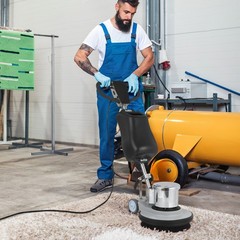 17″ Heavy-duty Commercial Floor Scrubber 1100W 175RPM Floor Machine w/3 Brushes