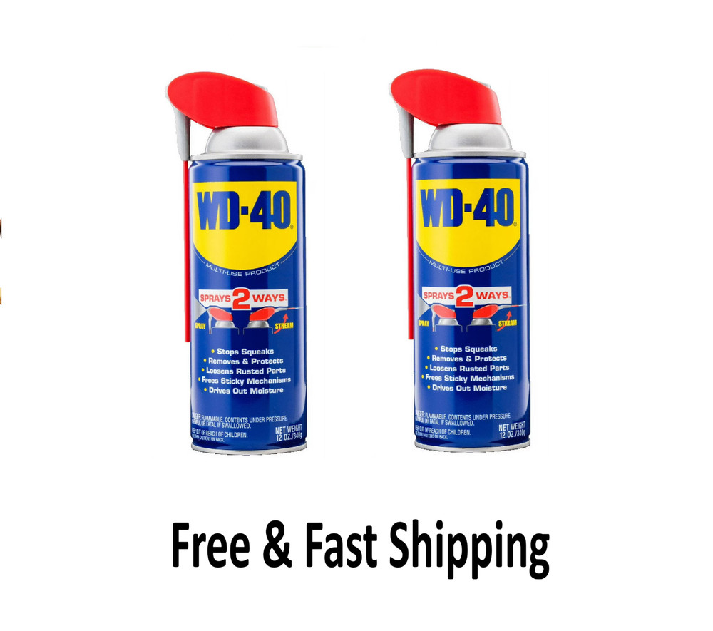 New Multi Purpose Original WD-40 Formula Lubricant Spray 2-PACK w/. Smart Straw