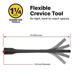 Shop-Vac 9017900 Flexible Crevice Tool, 1.25 12 inches x inches, Black