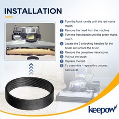 KEEPOW Vacuum Belt for Kirby 3-Pack | Replacement Part #301291G | 3 Belts