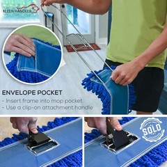 KLEEN HANDLER 24 Inch Microfiber Dust Mop, Medium 1 Pack, Blue – 24