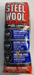 Steel Wool, 16 Pads, 3 Grades Coarse, Medium, Fine ~ Multi-Grade