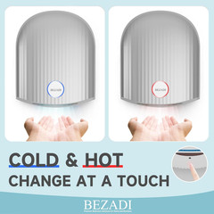 1200W Commercial Hand Dryer, High-Speed Hot & Cold Wind, Wall Mounted, Automatic