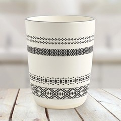 Boho Chic Wastebasket Black, Ceramic, Adult