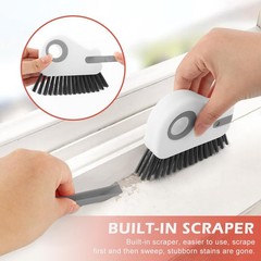 2 Pcs Groove Cleaning Brushes 2 in 1 Window Track Tools Gray Orange