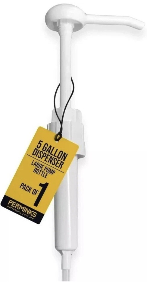 Dispensing 5 Gallon Manual Pump Dispenser for Bottles, Buckets & Jugs, White