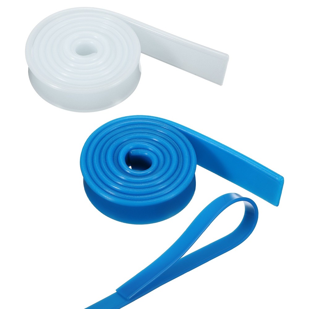 Squeegee Replacement Rubber, 2Pcs Household Silicone Squeegee Refill,Blue,White