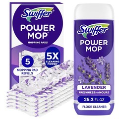 Swiffer Power Mop Refill Pack, Floor 25.3 Fl Oz (Pack of 1), White/Purple
