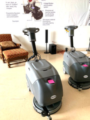OpenBox BatteryPowered Walk Behind 15″ Brush FloorCleaning 8Gal FordableScrubber