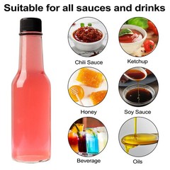 HINGWAH 30 Pack Hot Sauce Bottles, 5oz Clear Woozy Bottles 30 Pack,