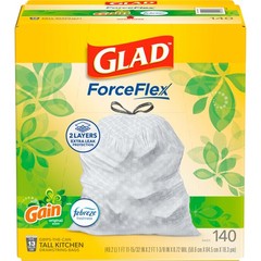 Glad Forceflex Tall Kitchen Trash Bags 13 Gallon Gain Original 140 Count