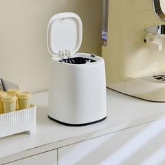 Mini Trash Can with Lid, Pop Up Countertop Wastebasket, Tiny Plastic Trash Bi…