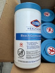 Clorox Healthcare Bleach Germicidal Disinfecting Wipes Unscented, 6/LOT
