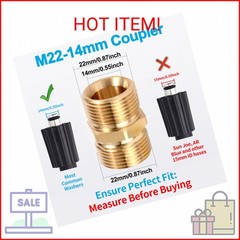 ECuoPix Pressure Washer Hose Connector, M22 14mm Pressure Washer Hose Adapter, E