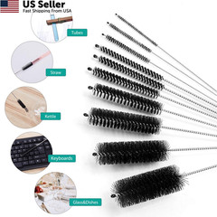 CiaraQ Bottle Cleaning Brushes, 8 Inch Nylon Tube 8.0 (10pcs), Black